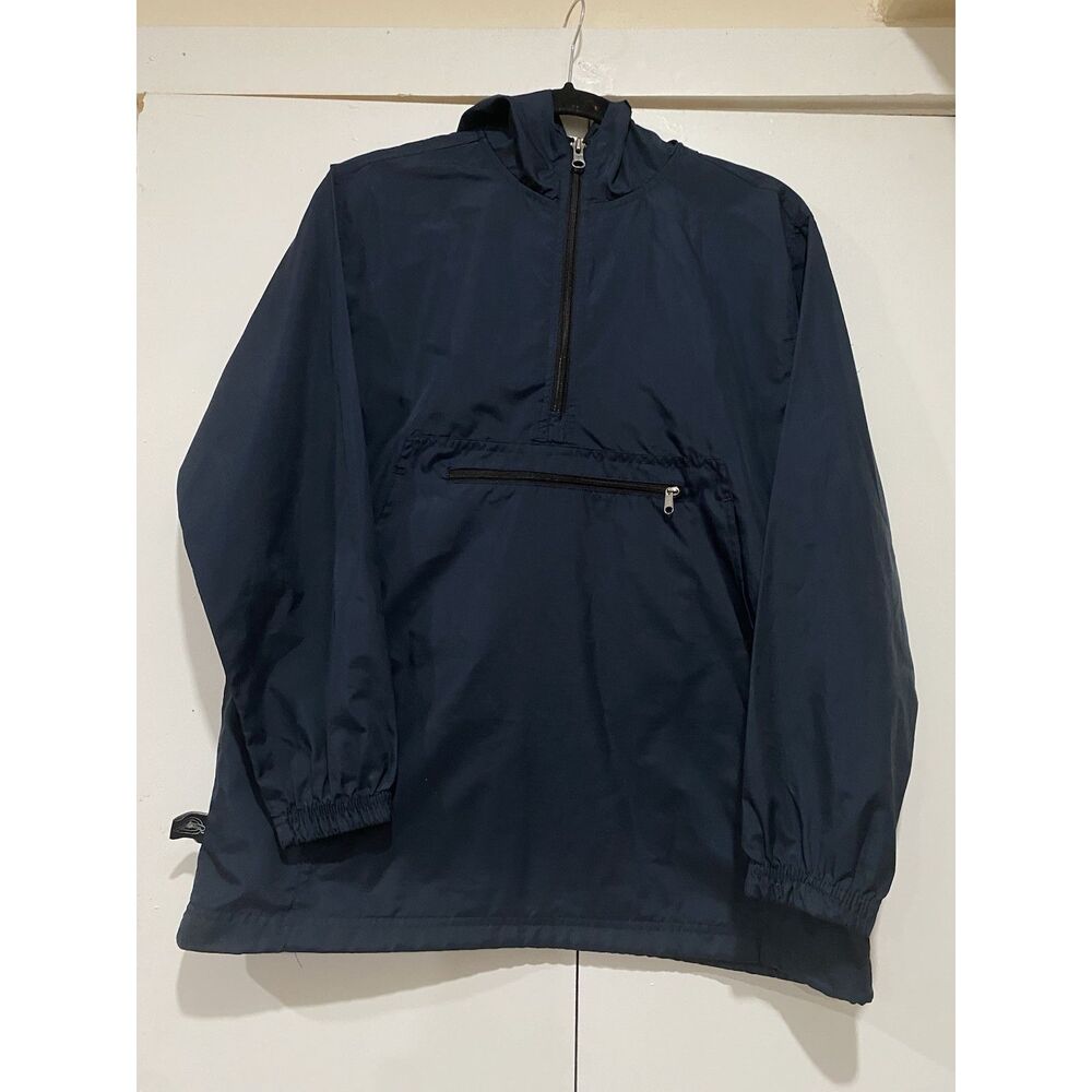 Charles River Apparel Youth XL 18/20 Windbreaker Jacket Blue Lightweight Hoodie - Picture 2 of 10